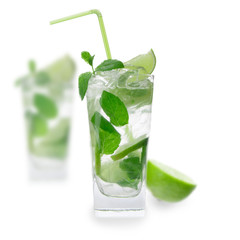 Mojito drink over white