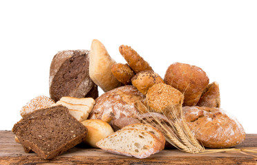 assortment of baked bread