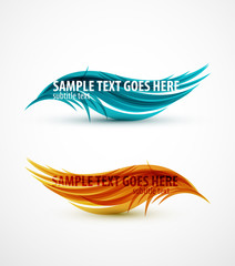 Abstract wave text line