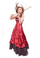 young woman plays the viola