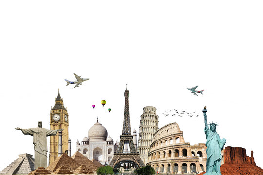 Travel the world monuments concept 6