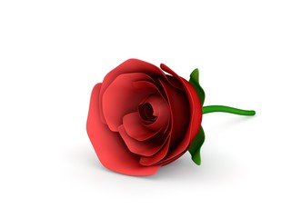 3D rose isolated on white