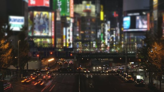 Time lapse and miniature like landscape in Shinjuku,Tokyo,Japan