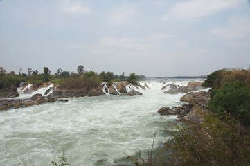 Si Phan Don , Waterfalls in Panorama, Champasak, Laos