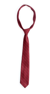 Elegant red tie isolated on white