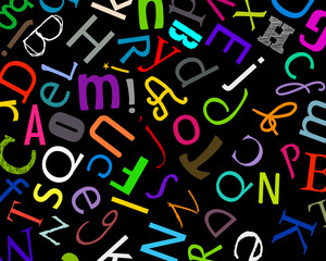 mélange de lettres colorées
