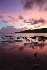 Naklejka premium Beach sunset in islands, Indonesia