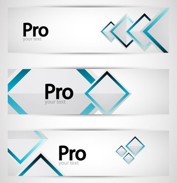 Business square banner set