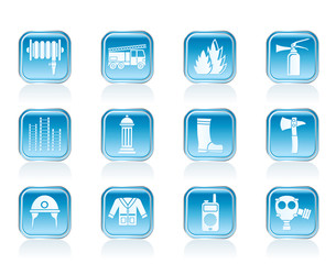 fire-brigade and fireman equipment icons