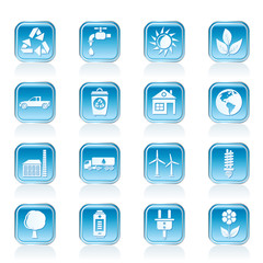 ecology and environment icons - vector icon set