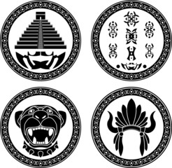 set of mayan signs. stencils