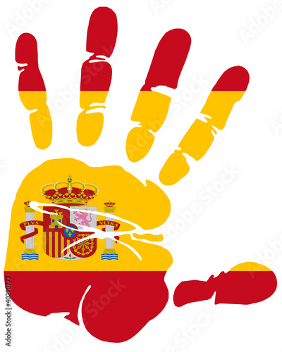  Hand Print Of Spain Flag Colors Stock Image And Royalty free Vector 