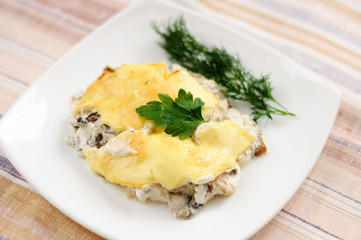 Delicious mushroom  with cheese