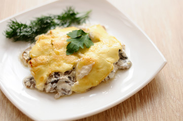Delicious mushroom  with cheese