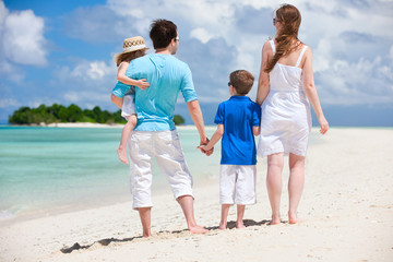 Happy family on tropical vacation