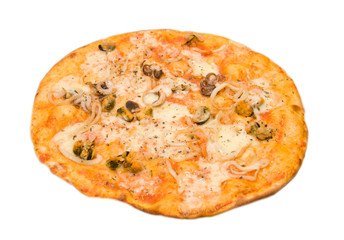 Italian pizza with seafood