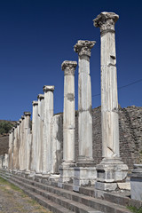 Columns of Pergamon Ruins In Bergama