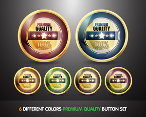 Colorful 100% Guarantee 'Premium Quality' Button Set