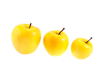 golden delicious juicy apples isolated on white