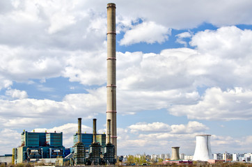 Industrial Thermal Power Station near city