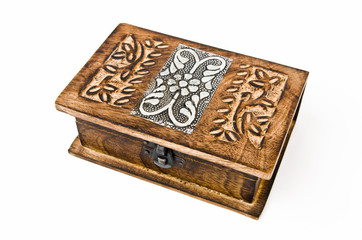 Jewel Wood Box on white background