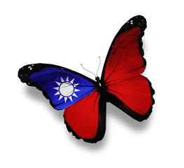 Taiwanese flag butterfly, isolated on white