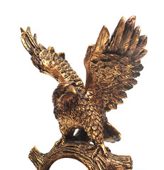 golden eagle statue on a white background.