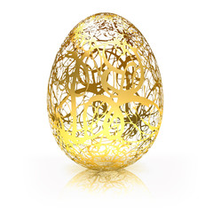 Golden perforated easter egg