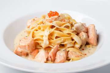 Fettuccine with salmon