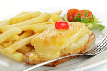 Schweinesteak Hawaii, Pommes frites