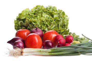 Salad ingridients with lettuce