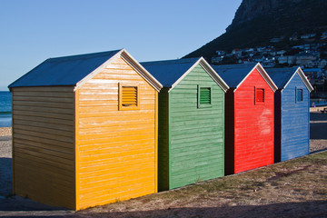 Four beach huts