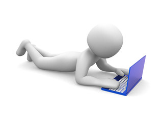 3d people and laptop