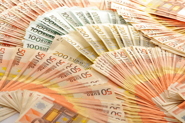 Composition with Euro banknotes