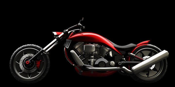 concept motorcycle isolated on black background