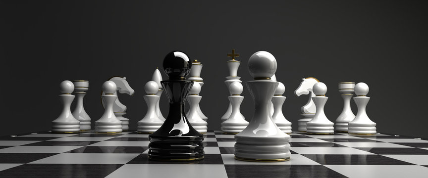 Black vs wihte chess pawn background