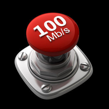 Red button Isolated High resolution. 3D image