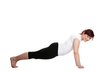 Young woman during fitness time and exercising