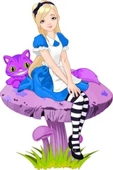 Stickers pour porte Monde magique Alice au pays des merveilles