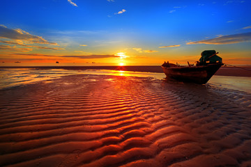 Fishing Boat Hua Hin beach.