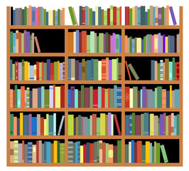 Isolated bookshelf