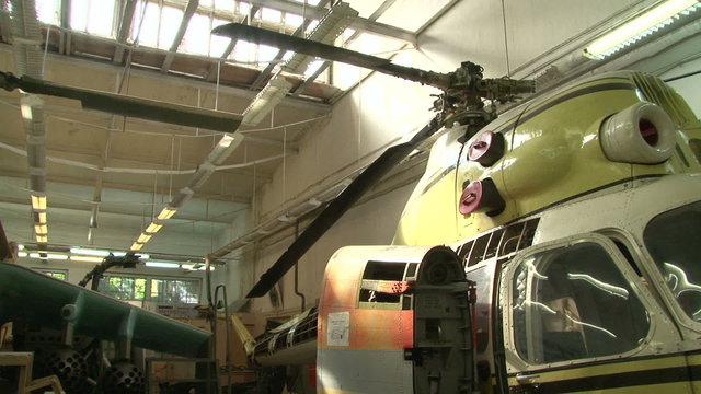 Helicopter in the hangar
