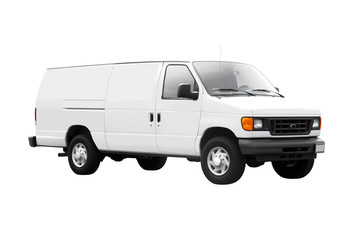 White Delivery Van on White