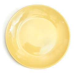 yellow plate. isolated