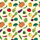 Seamless pattern with vegetables