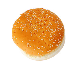 Bun with sesame isolated on  white background