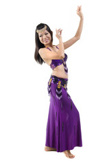 Belly dancer on white background