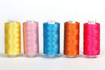 multi-colored rainbow threads for sewing