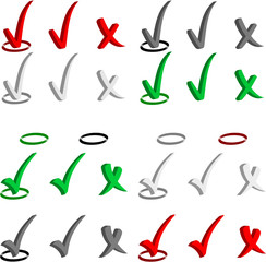 Cool 3D like check sign set