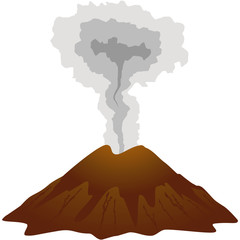Dormant volcano icon. Isolated on white